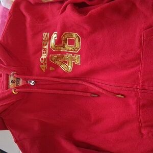 Victoria’s Secret Pink San Francisco 49ers Bling Hoodie Red Rare